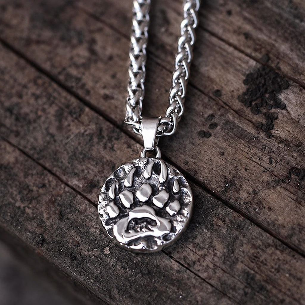 Bear Claw Amulet Viking Necklace in Stainless Steel