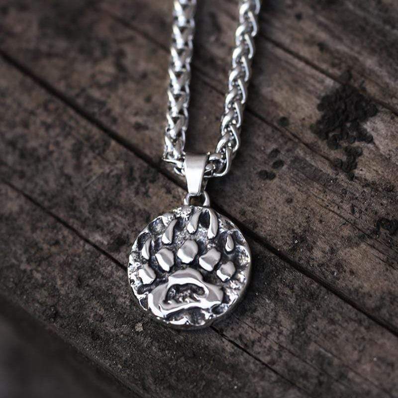 Bear Claw Amulet Viking Necklace in Stainless Steel