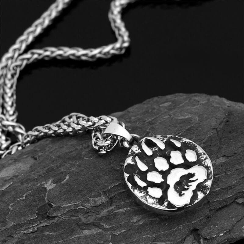 Bear Claw Amulet Viking Necklace in Stainless Steel