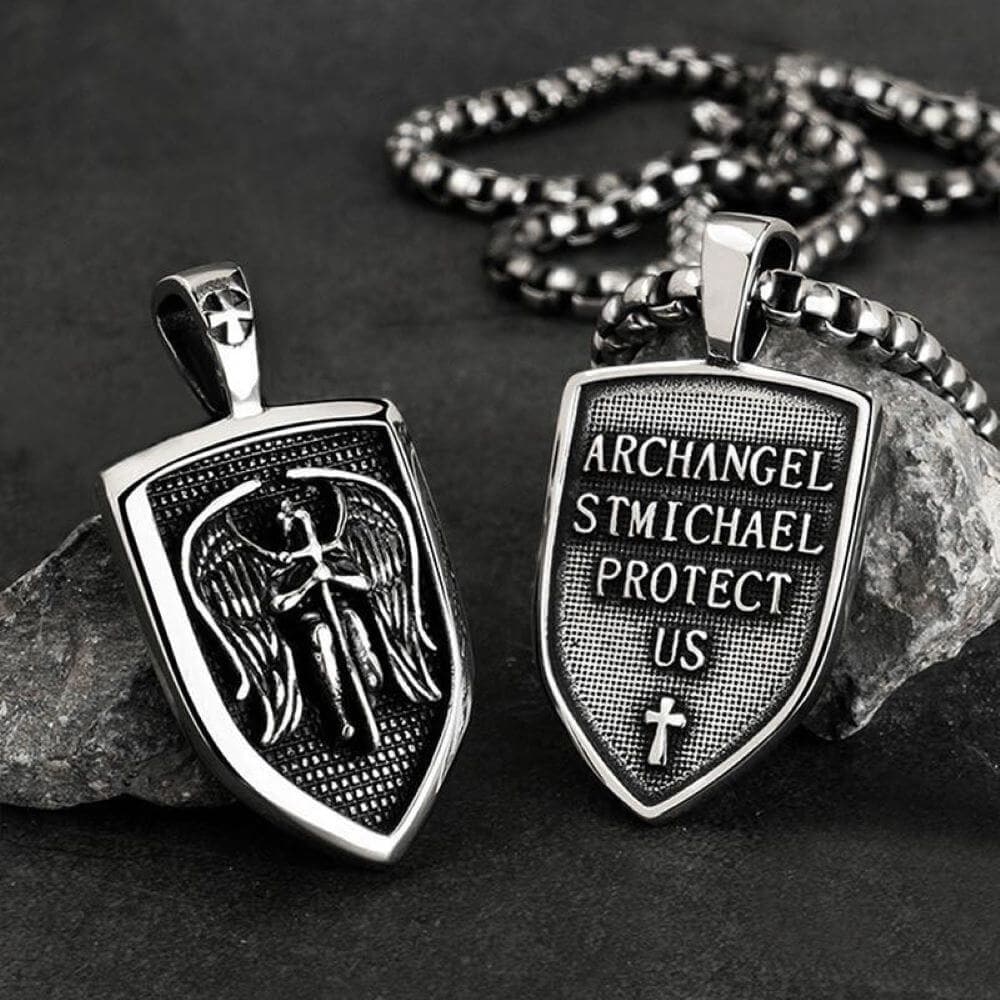 Archangel Saint Michael Sword Pendant in Stainless Steel