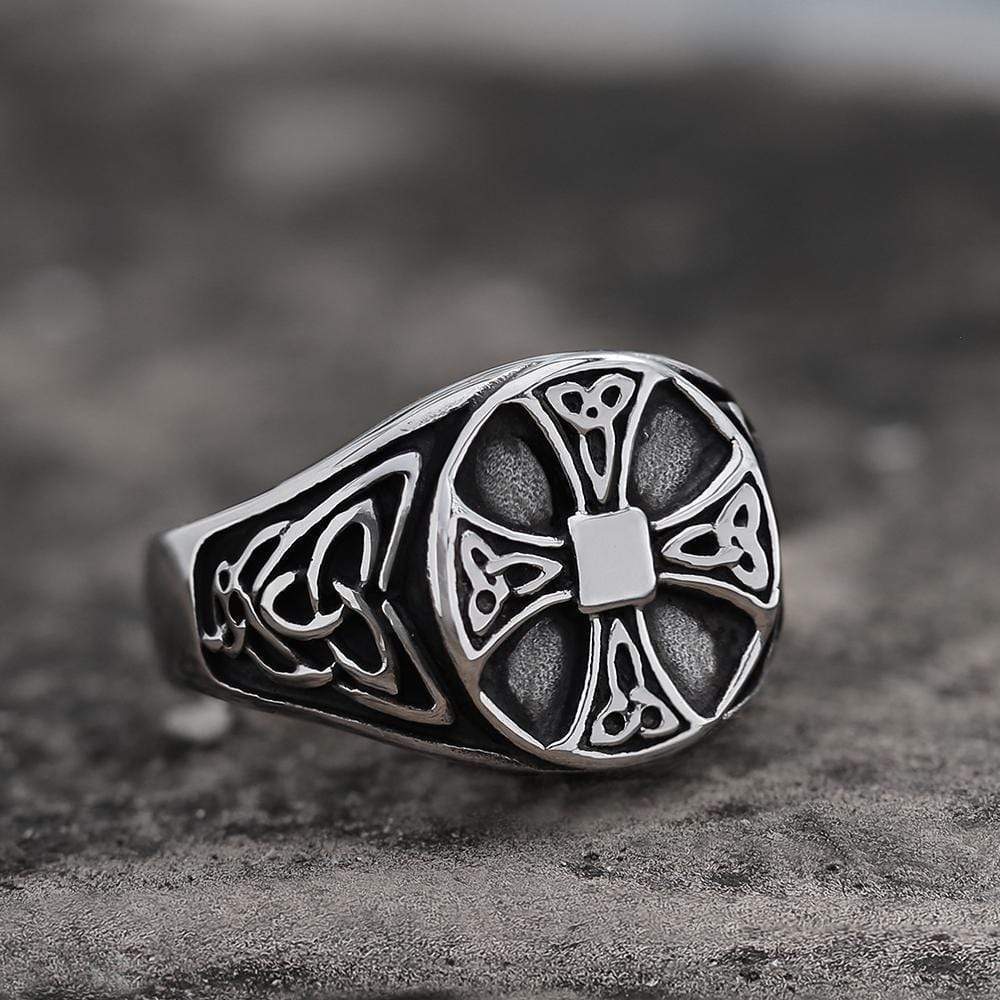 Celtics Knot Cross Viking Ring in Stainless Steel