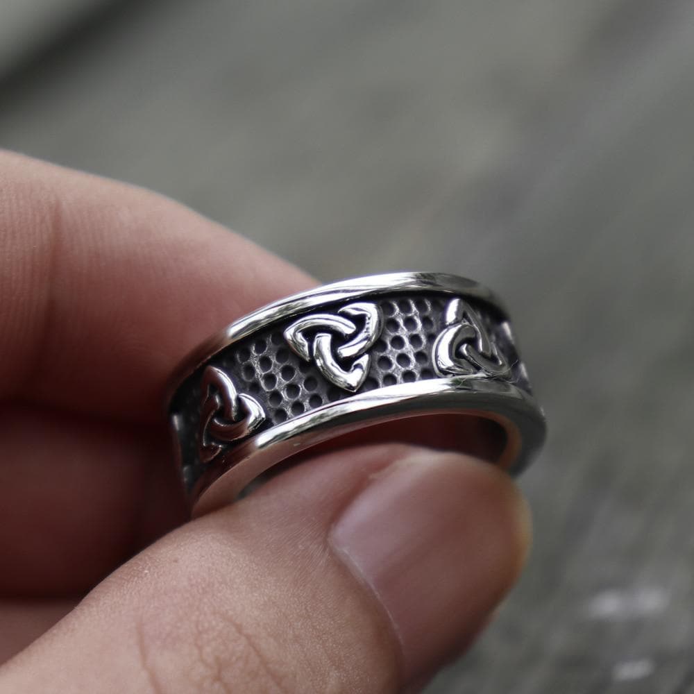 Warrior Triquetra Viking Ring in Stainless Steel