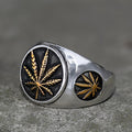 Hemp Leaf Ring in Stainless Steel