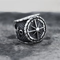Striking Anchor And Compass Marine Ring in Stainless Steel
