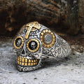 Vintage Cross Sugar Skull Ring