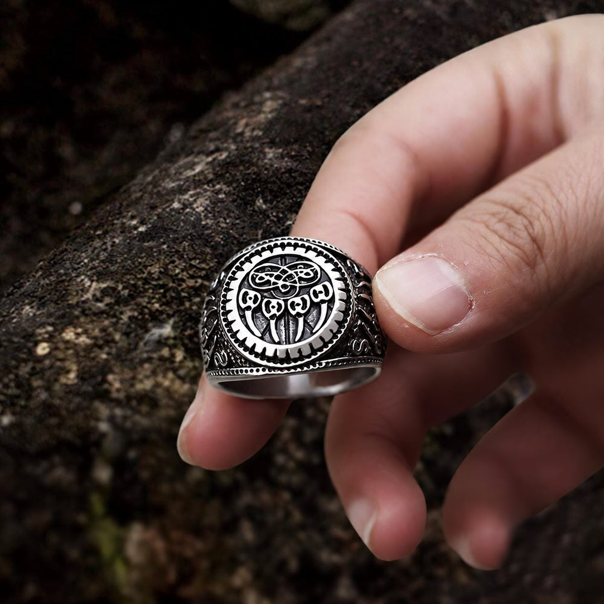 Bear Claw Viking Ring in Stainless Steel