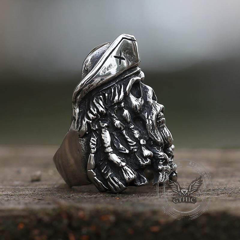 Pirate Captain Stainless Steel Skull Ring