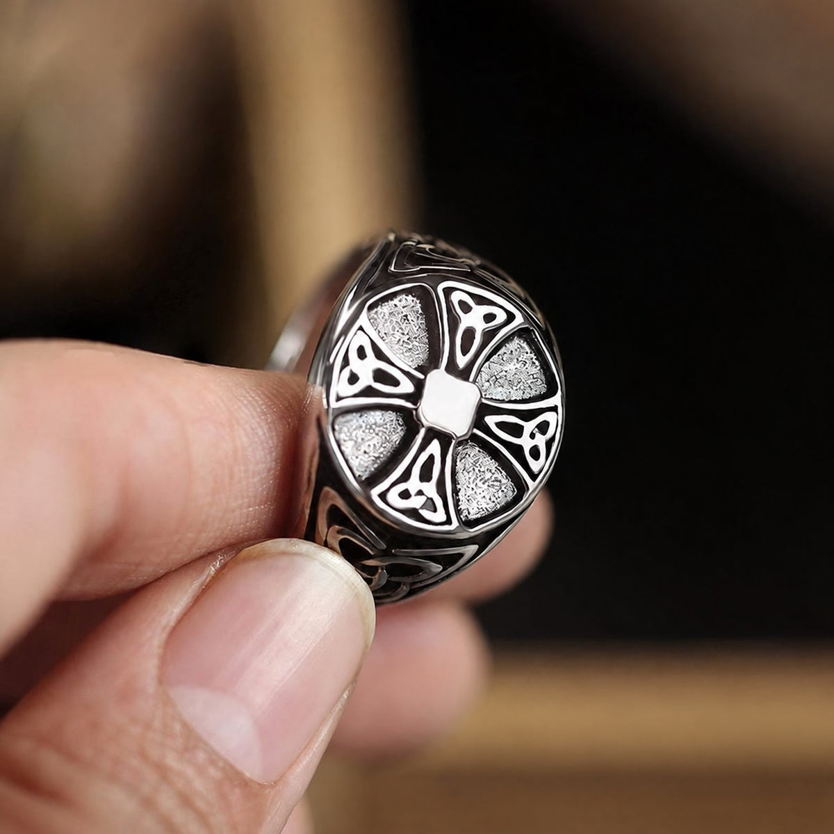Celtics Knot Cross Viking Ring in Stainless Steel