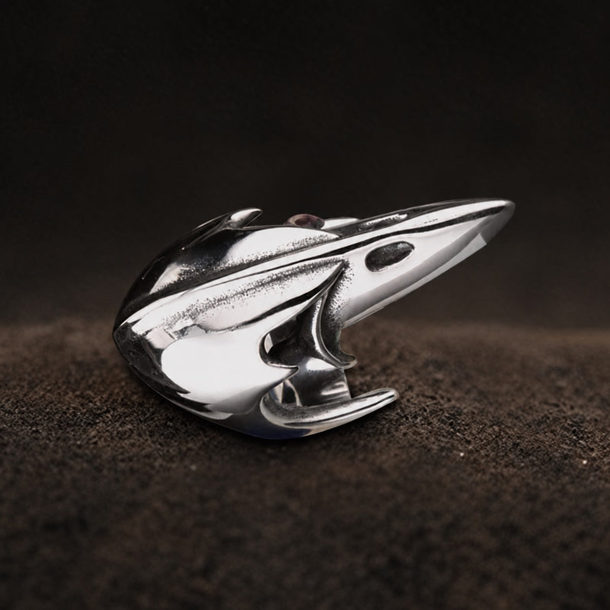 Crow Head Beast Ring in Stainless Steel