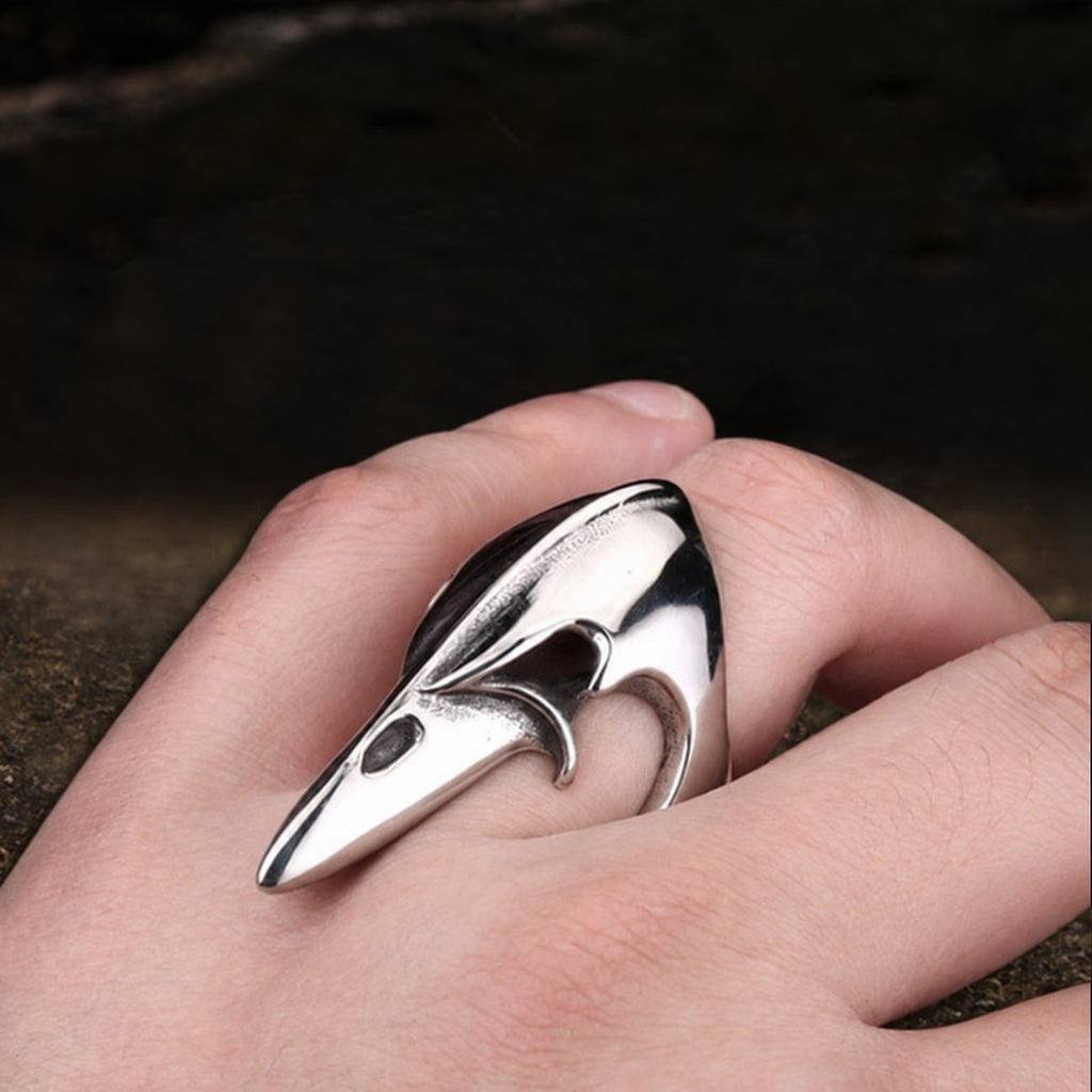 Crow Head Beast Ring in Stainless Steel