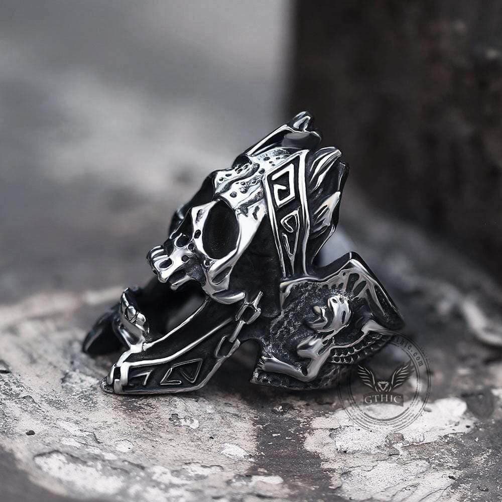 God of War Ares Stainless Steel Skull Ring