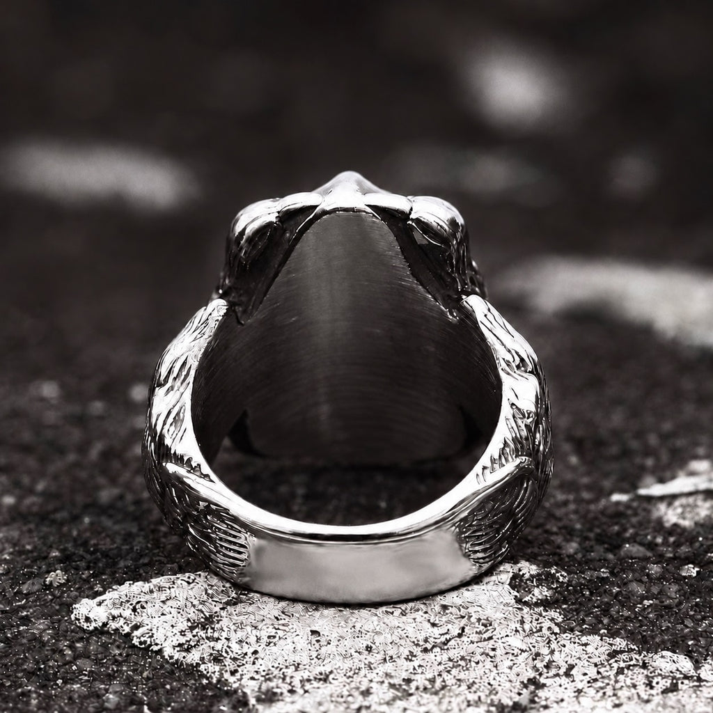 Mythology Odin Wolf Viking Ring in Stainless Steel