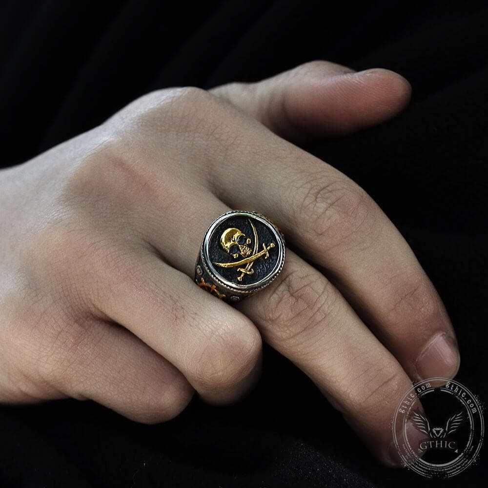 Retro Pirate Stainless Steel Skull Ring