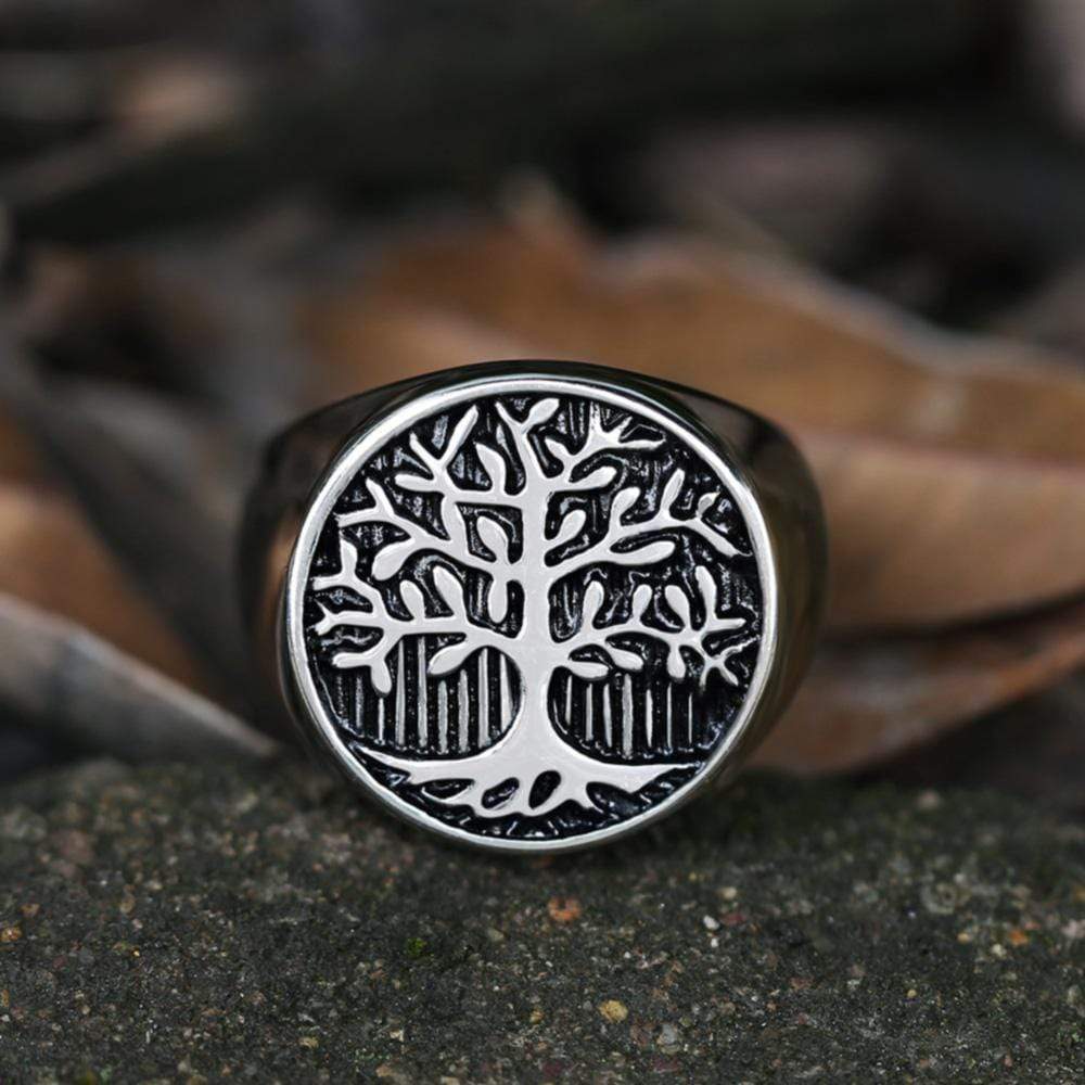 Tree Of Life Viking Ring in Stainless Steel