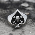 Spades Stainless Steel Skull Ring