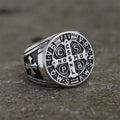 St. Benedict Cross Ring in Stainless Steel