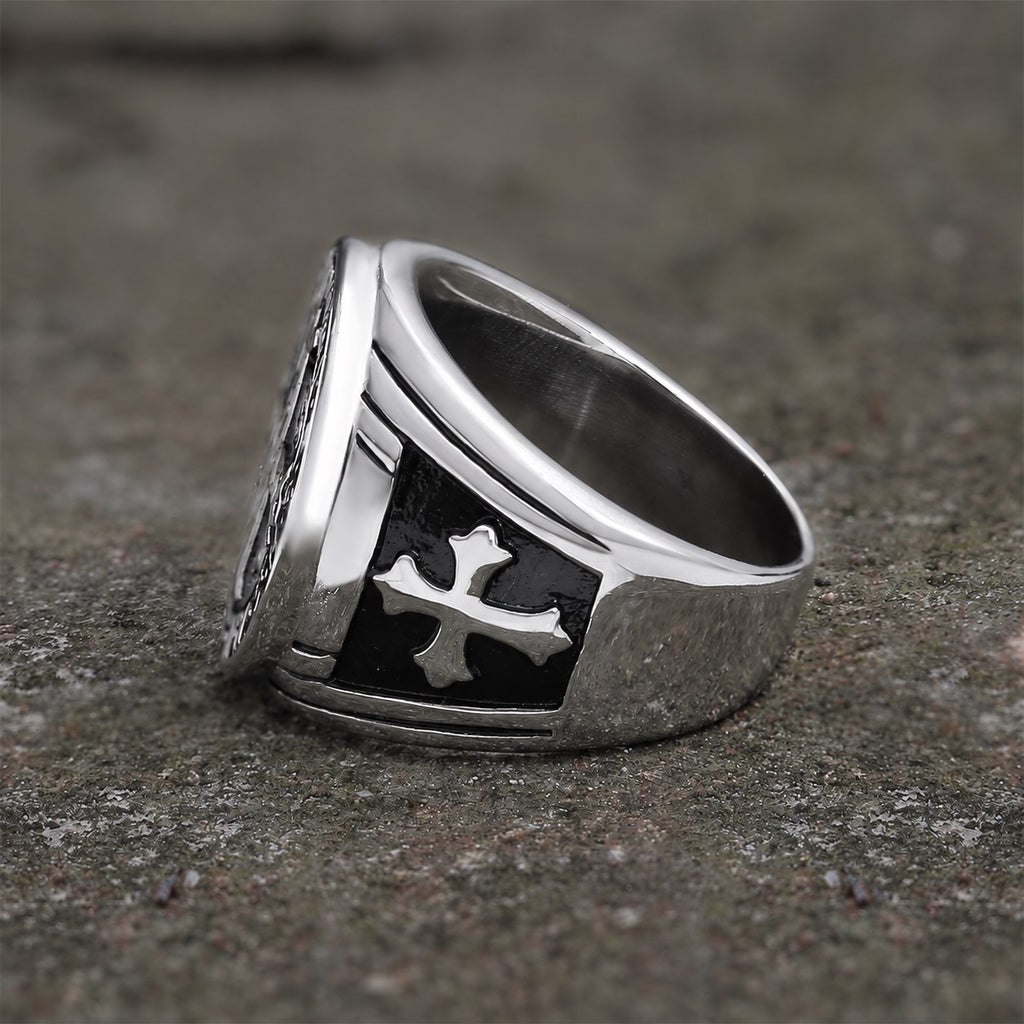 St. Benedict Cross Ring in Stainless Steel