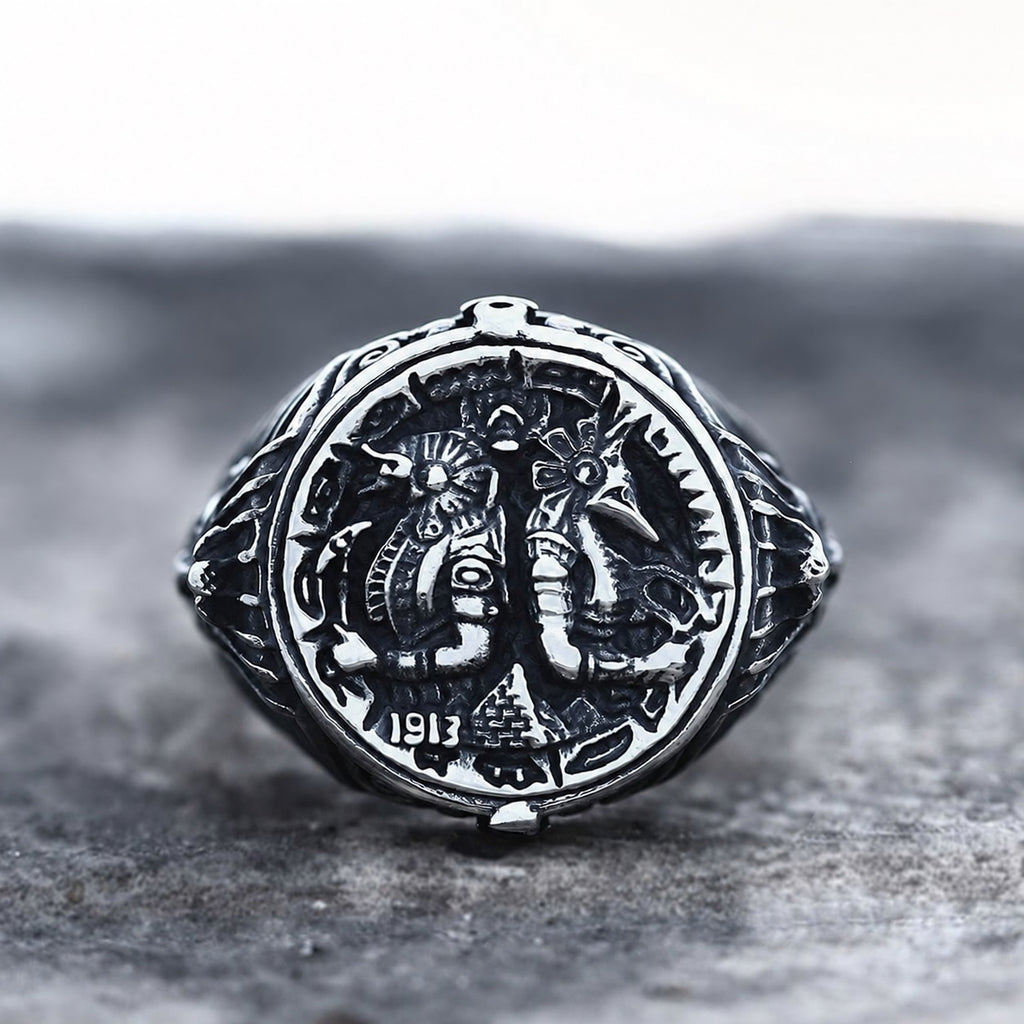 Ancient Egyptian Pharaoh Horus Tutankhamun Ring in Stainless Steel