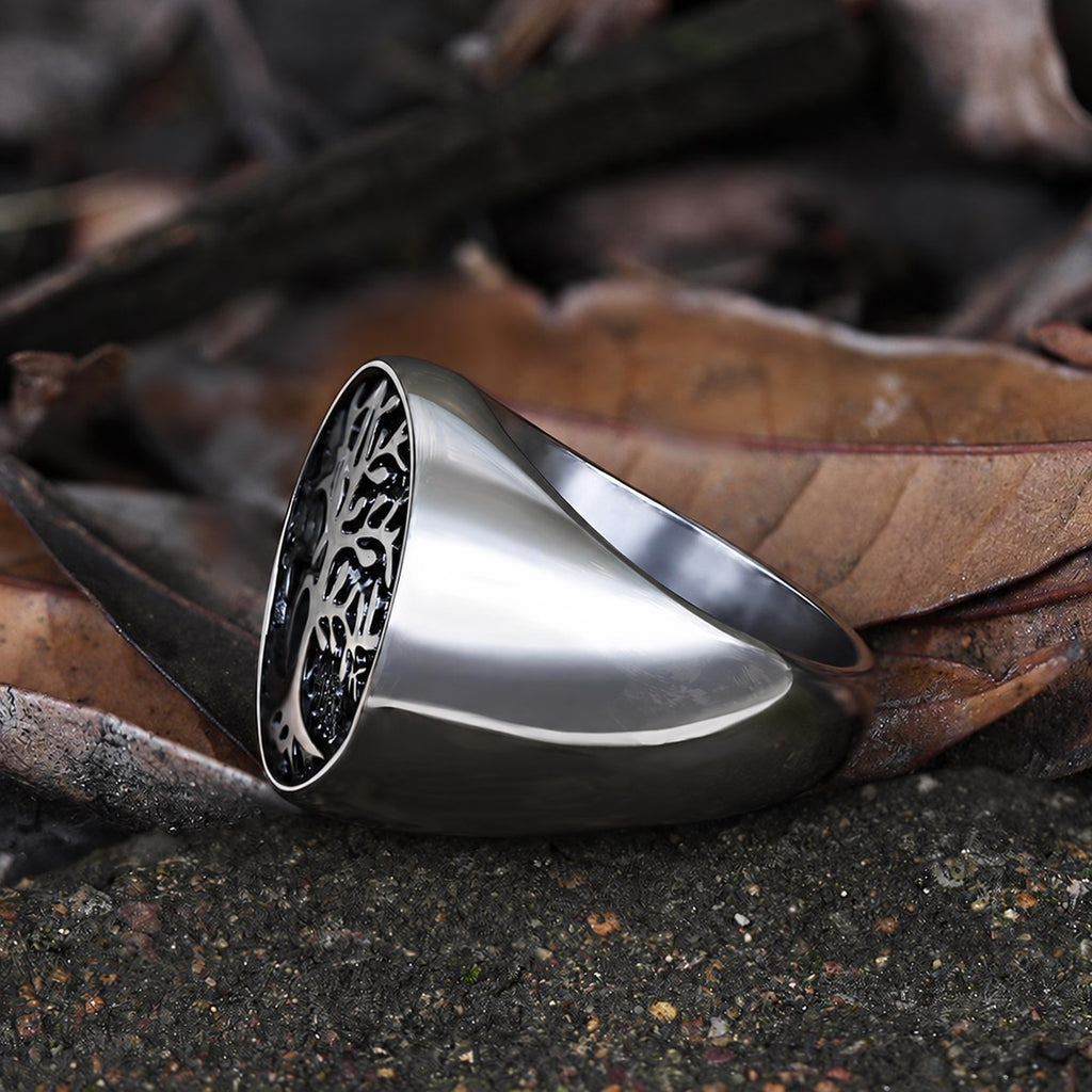 Tree Of Life Viking Ring in Stainless Steel