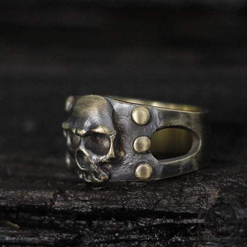 Vintage Punk Sterling Silver Skull Ring