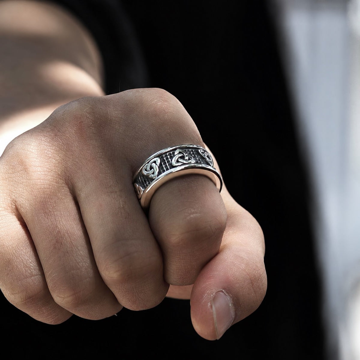 Warrior Triquetra Viking Ring in Stainless Steel