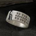 Half-Faced Skull Sterling Silver Ring