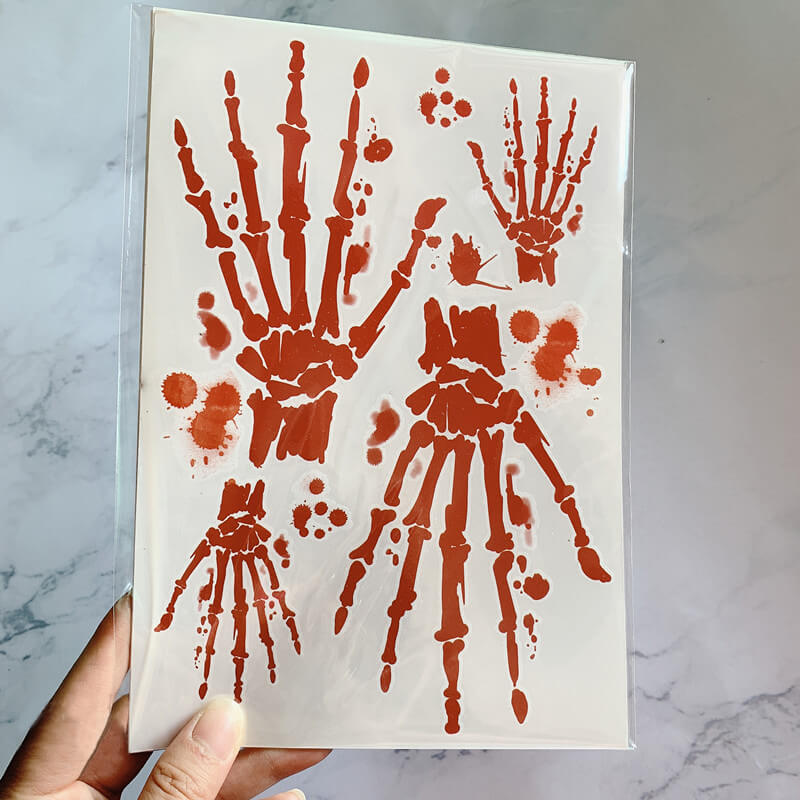 Halloween Skull Hand Temporary Tattoo Sticker