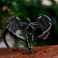 Heart Shape Skeleton Skull Pendant in Stainless Steel