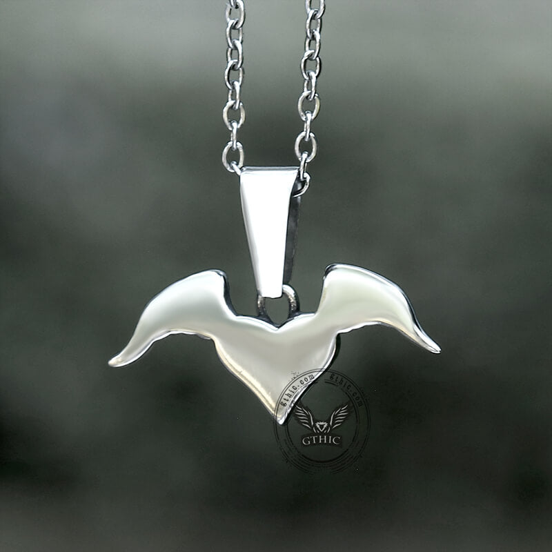 Heart With Wings Pendant in Stainless Steel