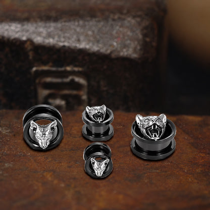 Hell Cat Cross Stainless Steel Ear Gauges