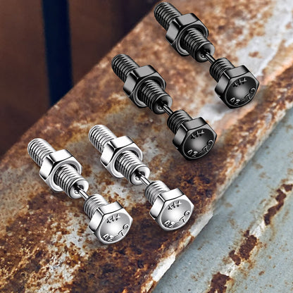 Hex Bolt Stainless Steel Screw Stud Earrings