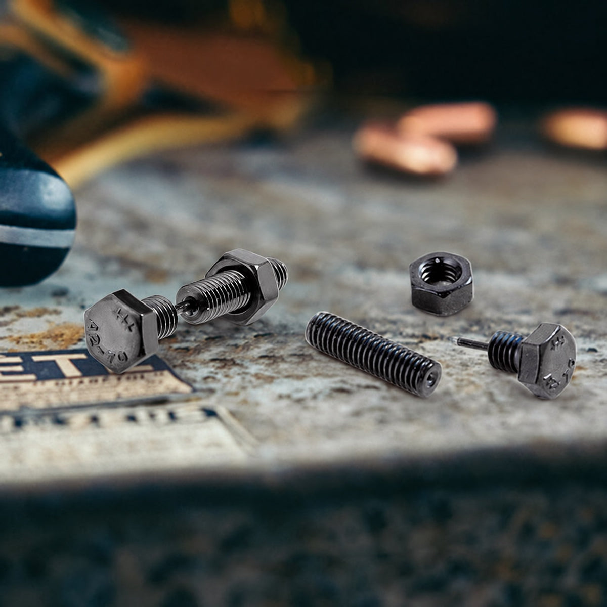 Hex Bolt Stainless Steel Screw Stud Earrings