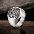 Hexagram 12 Zodiac Sign Ring in Stainless Steel