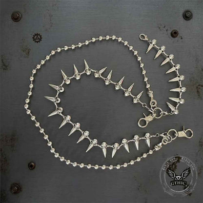 Hip-Hop Spiked Design Double Layer Alloy Pants Chain