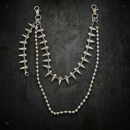Hip-Hop Spiked Design Double Layer Alloy Pants Chain