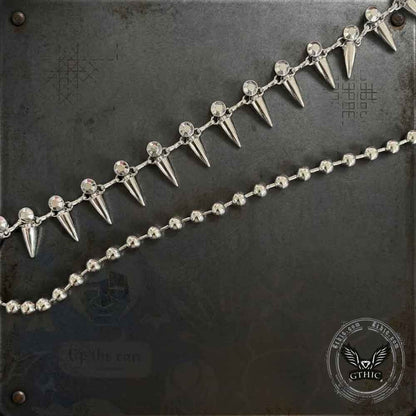 Hip-Hop Spiked Design Double Layer Alloy Pants Chain