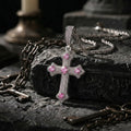Hip Hop Cross Zircon Inlaid Pendant in Copper