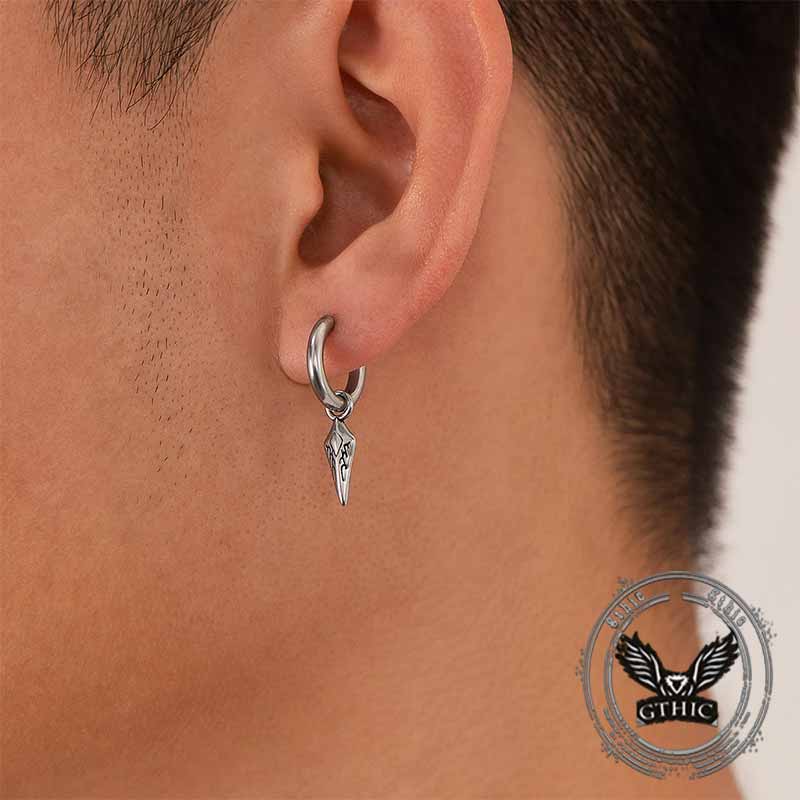 Hip Hop Dart Arrow Drop Earrings in Stainless Steel