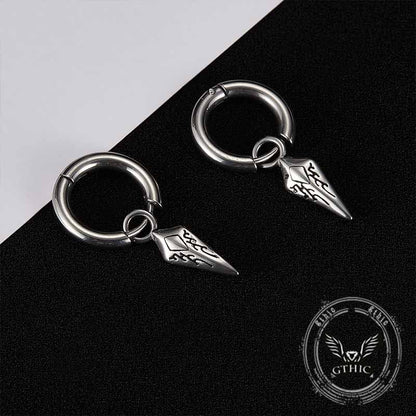 Hip Hop Dart Arrow Drop Earrings in Stainless Steel
