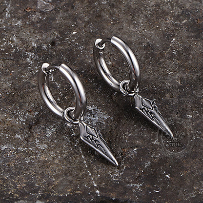 Hip Hop Dart Arrow Drop Earrings in Stainless Steel