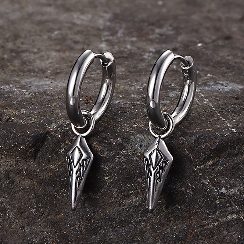 Hip Hop Dart Arrow Drop Earrings in Stainless Steel