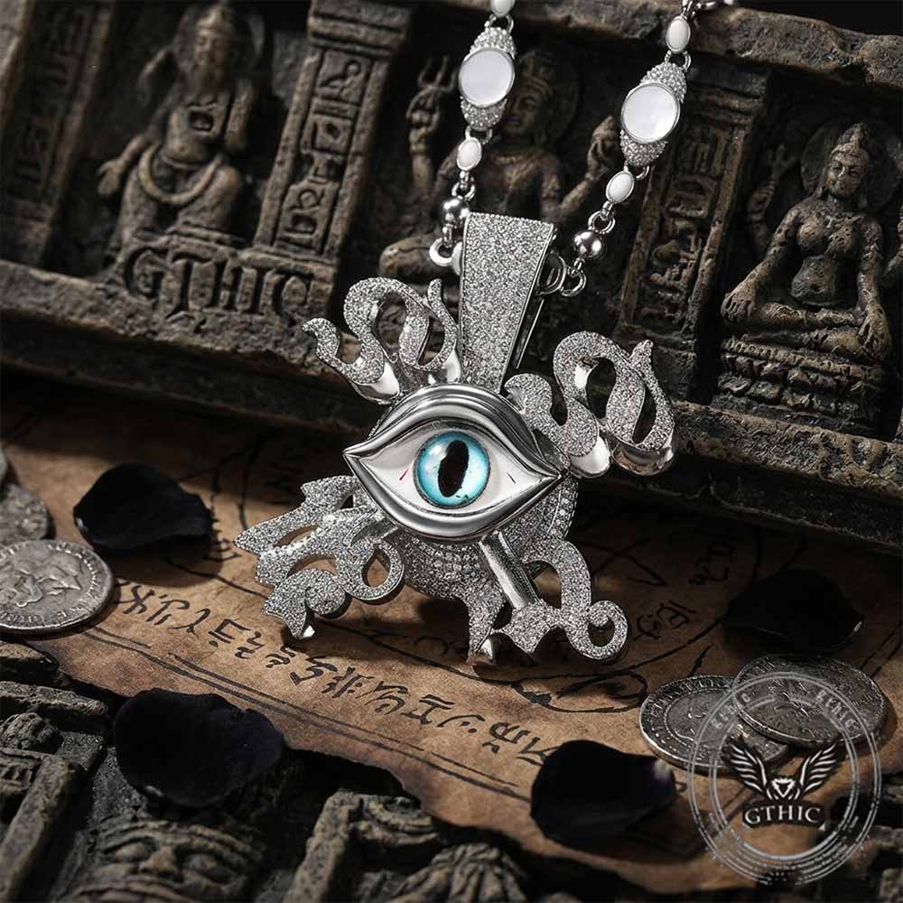 Hip Hop Eye of Horus Copper Zircon Spinner Pendant