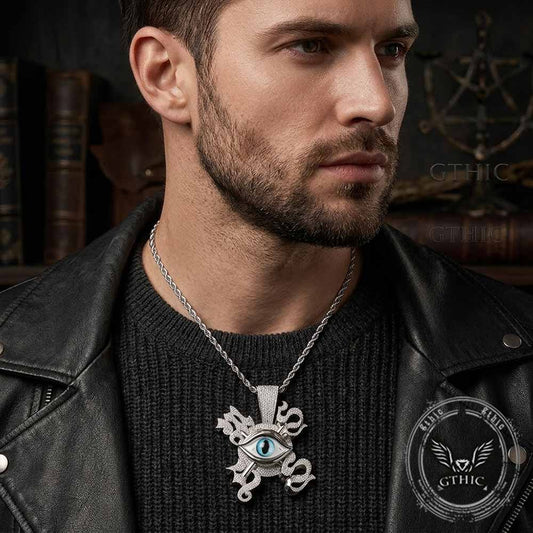 Hip Hop Eye of Horus Copper Zircon Spinner Pendant