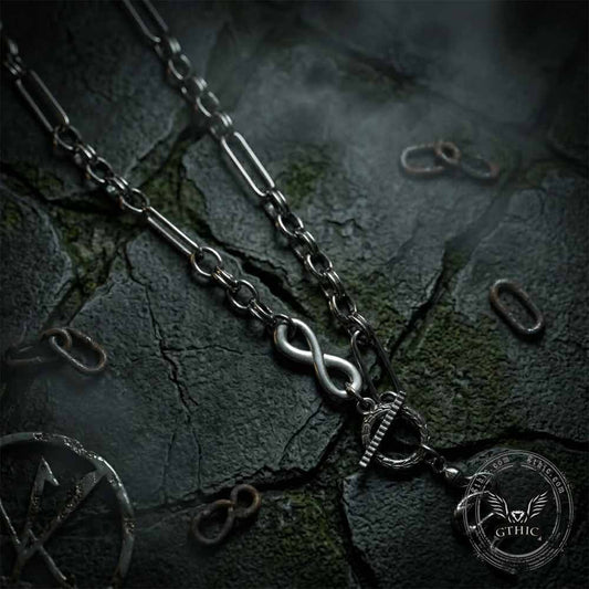 Hip Hop Infinity Snake Stainless Steel Clavicle Necklace