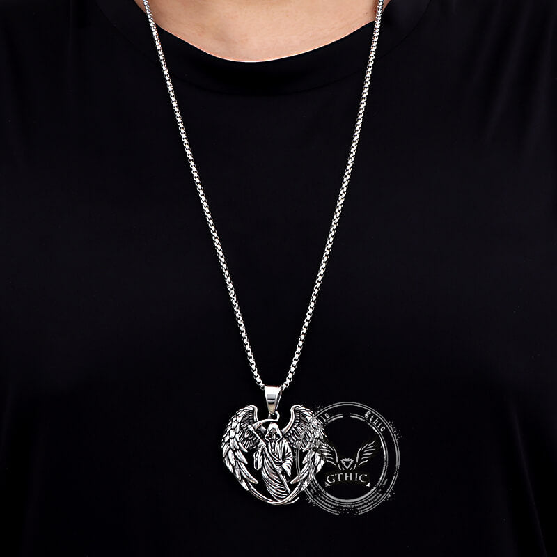 Hip Hop Scythe Grim Reaper Pendant in Stainless Steel