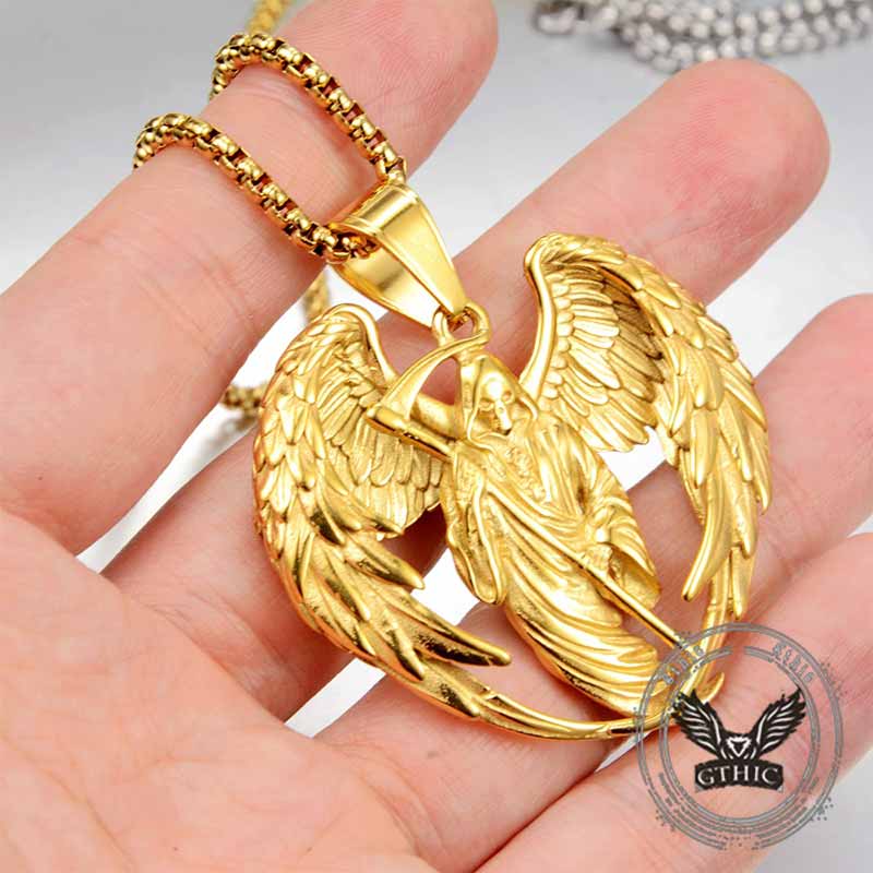 Hip Hop Scythe Grim Reaper Pendant in Stainless Steel