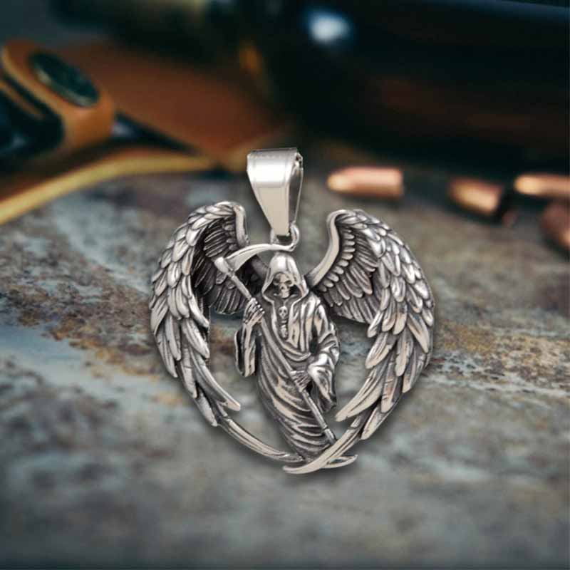 Hip Hop Scythe Grim Reaper Pendant in Stainless Steel