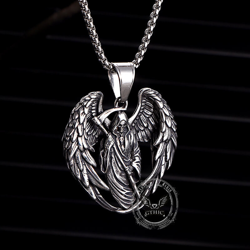 Hip Hop Scythe Grim Reaper Pendant in Stainless Steel
