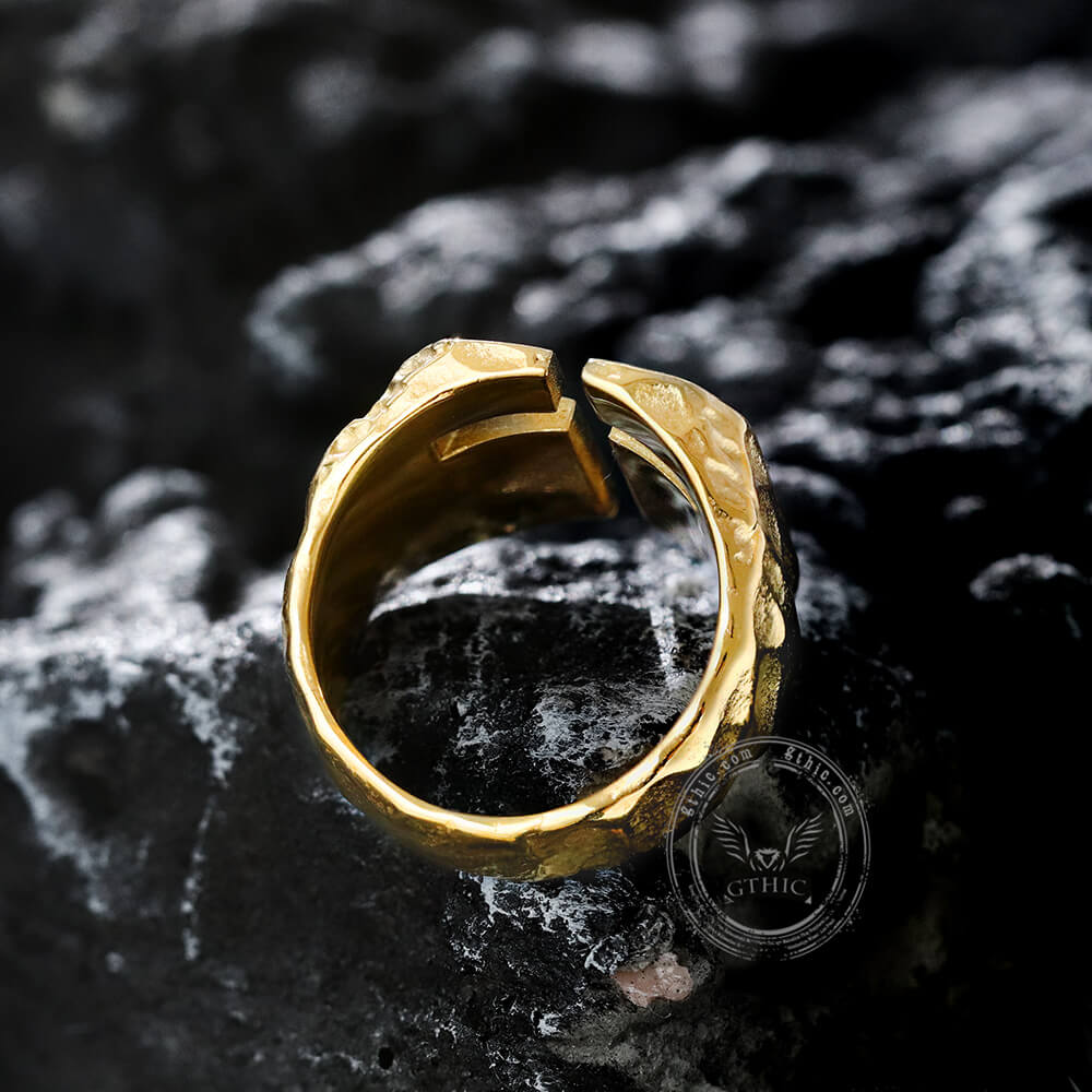 Hollow Cross Ring in Stainless Steel