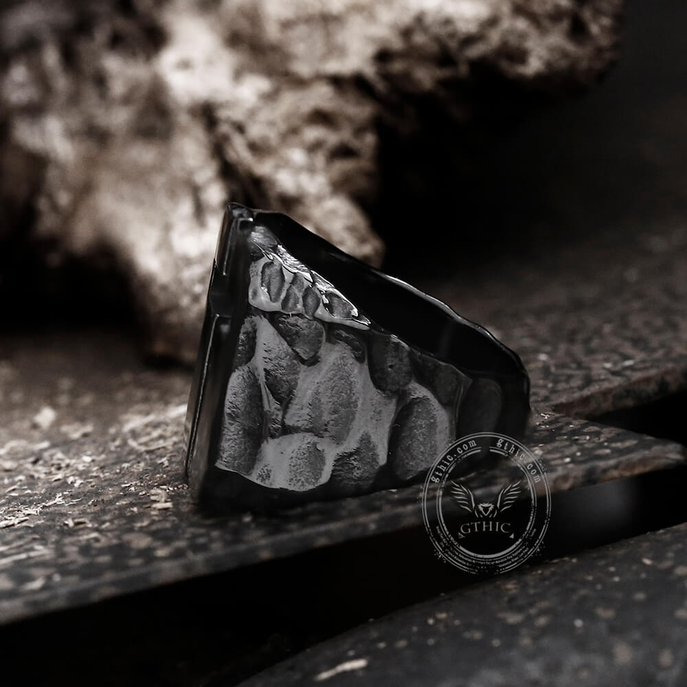Hollow Cross Ring in Stainless Steel